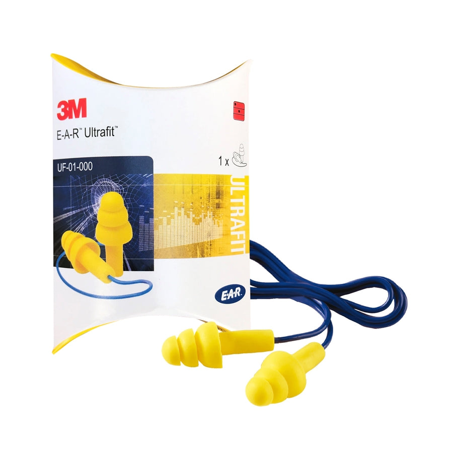 3M™ EAR™ Ultrafit™ Kulak Tıkaçları, 32 dB, Kordonlu, Saklama Kutusu, 50 Çift/Kutu, UF-01-100