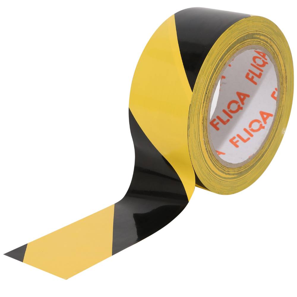FLIQA Sarı Siyah Yer İşaretleme Bandı (50mm x 30m) / FT-9105